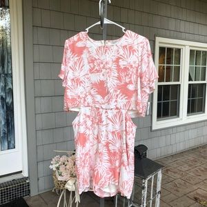 Floral cut out romper